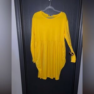 Yellow T-shirt style Dress